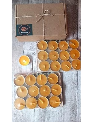 Büyük Pazar Store (24 Adet) Tealight Doğal Petek Balmumu Mum Ekonomik Boy (8gr) Beeswax Candle