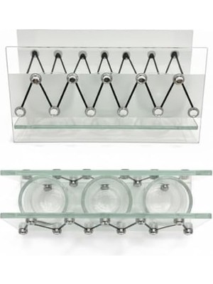 Büyük Pazar Store Cam Dekoratif Zikzak Tasarımlı Şamdan 20X9 cm | Tealight ve Banyo Düzenleyici | Modern Ev Ofis Masaüstü Aksesuar