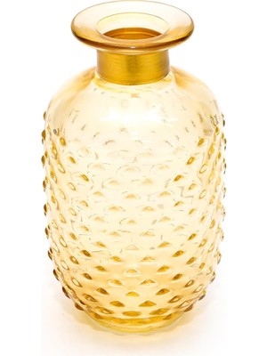 Gold Boyunlu Amber Cam Vazo (15 Cm)