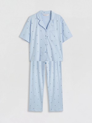 Lc Waikiki Yeni Sezon Gömlek Yaka Baskılı Kadın Pijama Takımı