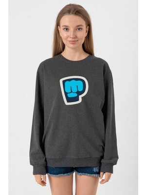 Tshirthane PiewDiePie Active Füme Kadın 2ip Sweatshirt