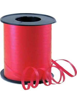 Büyük Pazar Store 200 Metre Kırmızı Renkli Düz Şerit Rafya 8 mm Balon Ipi Plastik Balon Süsleme Kurdelesi