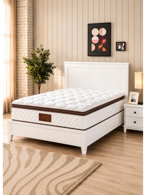 Yatakcım Loft Pedli Full Ortopedik Bel Destekli Yaylı Yatak (Kahve) 90X190