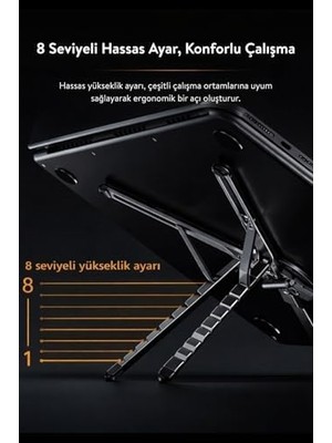 Katlanabilir Portatif Laptop Standı Manyetik Telefon ve Tablet Tutucu Tripod 4 In 1 DS-500