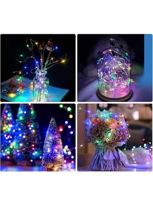 10 Metre Renkli 50LED Işıklar Peri Işıkları 8 Mod Rgb Işıkları USB Çok Renkli Işık Peri Dize Işıkları Tel Fonksiyonlu Süsleme Ince Telli Aydınlatmalı Şerit LED Yılbaşı Işık Yılbaşı Süsü