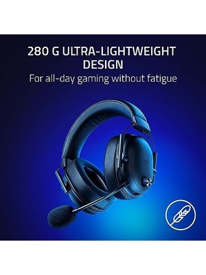 Gizmur Store Razer Blackshark V2 Hyperspeed - Pc Kablosuz Ultra Hafif E-Spor Kulaklık (280 G, Hyperclear Süper Geniş Bant Mik, Triforce Titanium 50 mm Sürücü) Siyah