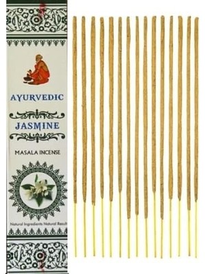Gizmur Store Ayurvedic Doğal Çubuk Tütsüler || 20 Farklı Aroma ve Koku || Palo Santo, Whıte Sage (Adaçayı), Nag Champa, Sandal, Lavanta, Yoga,.. (Jasmin (Yasemin))