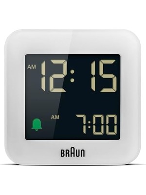 BC08W Dijital Seyahat Çalar Saati, Beyaz, Erteleme, Kompakt Boyut, Negatif LCD Ekran, Hızlı Ayarla, Artışlı Bip Alarmı.