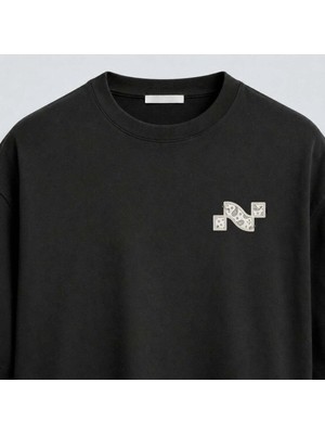 Noctilupus Official Noctilupus Midnight Paisley Oversize Unisex Baskılı Tişört