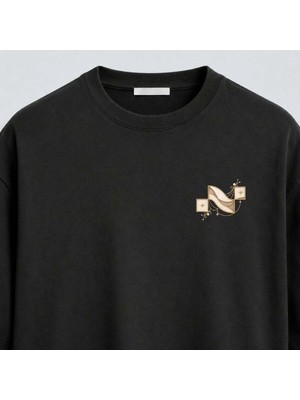 Noctilupus Official Noctilupus Golden Pearl Oversize Unisex Baskılı T Shirt