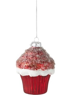 Red Cupcake Ağaç Süsü 10 cm
