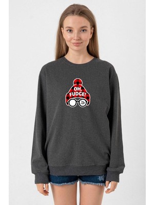 Tshirthane Oh Fudge Christmas Füme Kadın 2ip Sweatshirt
