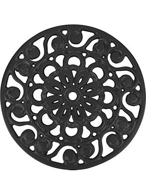 Trademark Innovations Dekoratif Dökme Demir Metal Trivet (Siyah)