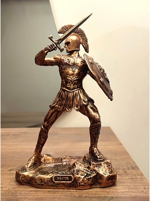 Antioch Art and Design Truva Savaşçısı Hector Biblo 24 cm Özel Tasarım Dekoratif Heykel Ev ve Ofis Dekoru Hediyelik