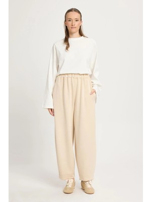 Minaaise Kadın Taş Oversize Modal Kumaş Yumuşacık Pantalon 30004