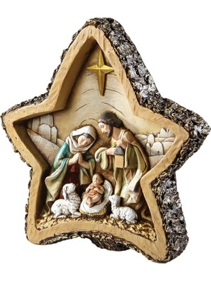 Mabelme Store Avalon Gallery Nativity Woodcut Figür, Yıldız