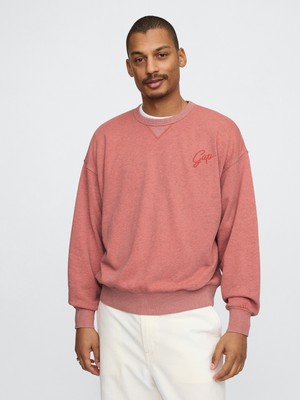 Gap Erkek Pembe VintageSoft Oversize Gap Logo Sweatshirt