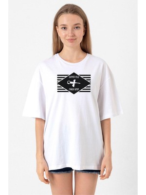 Cowboy Bebop Hammer Head Beyaz Kadın Oversize Tshirt