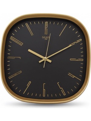 Galaxy Premium Serisi Abs Kasa Duvar Saati Oval 30 cm Gold-Siyah Klasik Kadran