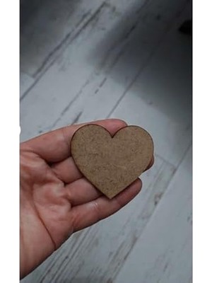 Kalp Obje 25 Adet Boyanabilir 5 x 5 cm Kapı Duvar Süsü Figür, Tek Ebat