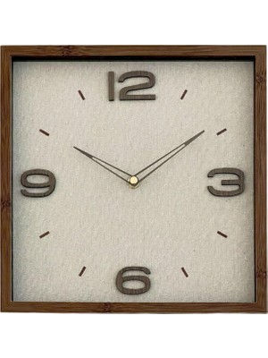 Galaxy Premium Serisi Ahşap Duvar Saati Kare 30 cm Kahverengi
