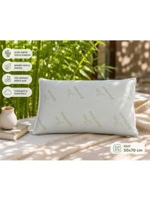 Visco Yastık 50*70 cm Boyun Rahatlatıcı Yastık Bambu Therapy Giderici Visco