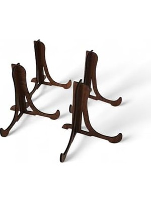 Tabak ve Süs Levhaları Gerçek Ahşap 4'lü Teşhir Ayağı 10 cm x 10 cm Stand