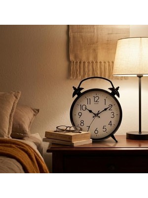 Modern Siyah Metal Duvar Saati, 30 cm Büyük Boy, Sessiz Mekanizmalı, Dekoratif, Salon, Ev ve Ofis Için