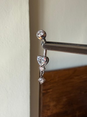 Rupen Kraft 316 L Cerrahi Çelik Kalpli Sallantılı Göbek Piercingi
