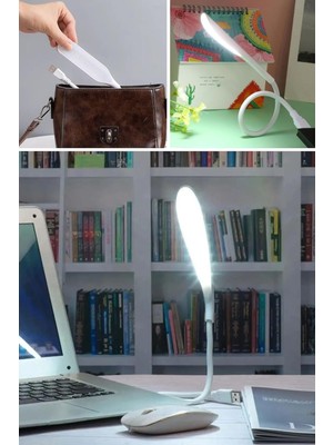 USB Girişli 14 Ledli 3 Kademeli Dokunmatik Masa/kitap Okuma Lambası Ledi Beyaz