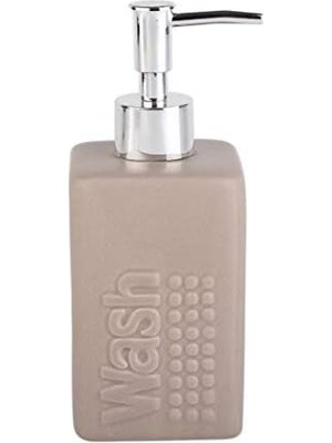 Seramik Sıvı Sabunluk Bej Modern 7X7X17CM 300ML Banyo Seti