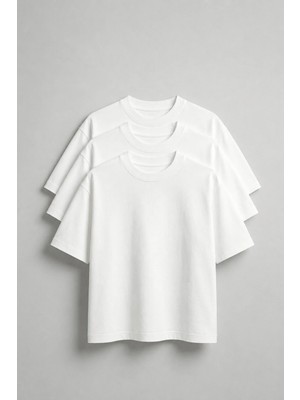 Noctilupus Official 3’lü Oversize Basic Unisex T-Shirt %100 Pamuk
