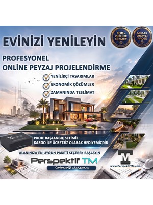 Perspektiftm Online Büyük Bahçe Peyzaj Tasarım Projesi Paketi (150-500 M² | Fiziksel Başlangıç Kiti Ile)
