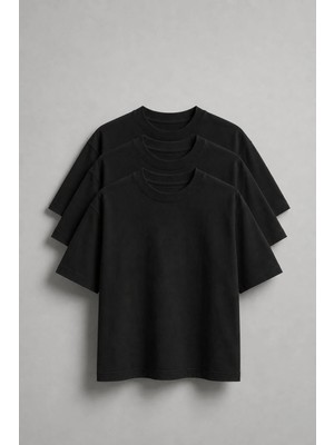 Noctilupus Official 3’lü Oversize Basic Unisex T-Shirt %100 Pamuk