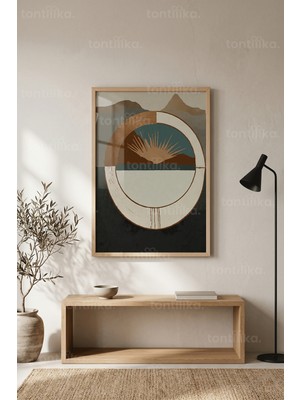 Tontilika Doğanın Geometrisi Minimalist 1. Kalite Ahşap Çerçeveli Tablo