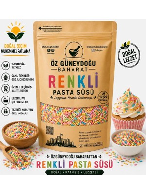 Öz Güneydoğu Baharat Pasta Süsü Renkli 250 gr | Dekoratif Şekerleme, %100 Renkli ve Eğlenceli Pasta Süsleri