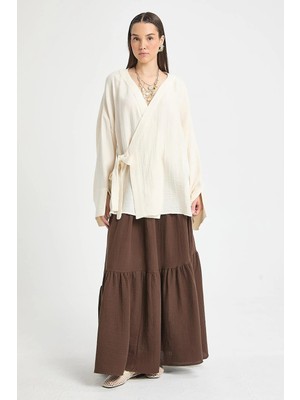 Minaaise Natur Oversize Müslin Kimono 29219