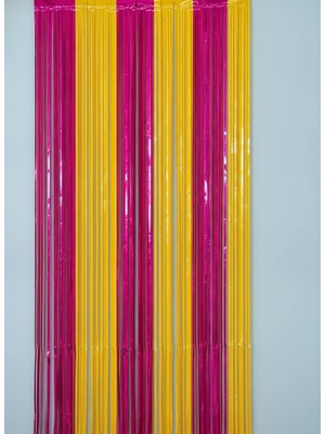 Umamiçe Metalize Arka Fon Kapı Perdesi Sarı Kırmızı 100X200 cm