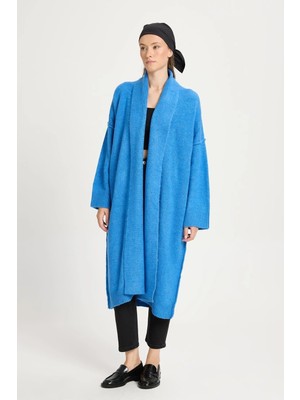Minaaise Saks Pis Dikiş Detaylı Uzun Oversize Yumoş Triko Hırka 26257