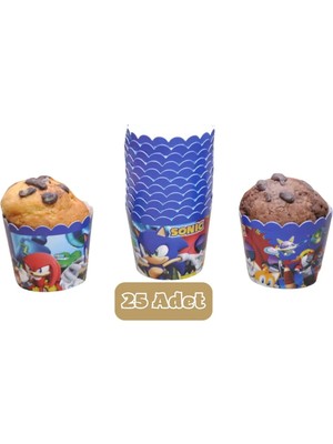 Umamiçe Sonic Temalı Cupcake Kalıbı 25 Adet Kek Kapsülü