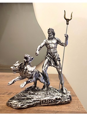 Antioch Art and Design Hades Biblo Yeraltı Dünyasının Tanrısı Cerberus Figürlü Dekoratif Heykel Ev ve Ofis Dekoru Hediyelik