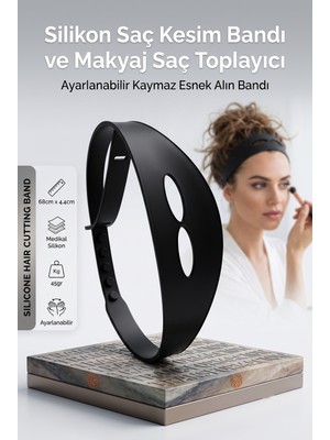 Transformacion Silikon Saç Kesim Bandı ve Makyaj Saç Toplayıcı - Ayarlanabilir Kaymaz Esnek Fade Şablonu, Kadınlar Için Maske ve Cilt Bakımı Alın Bandı (68 Cm) 723347