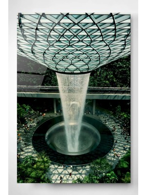 Jinzo Jewel Changi Airport Cam Tablo, Dekoratif Cam Tablo