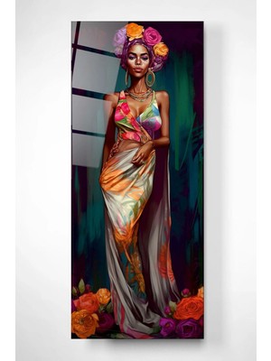 Missy Mind Dekoratif Afrikalı Kadın Dekoratif Cam Tablo