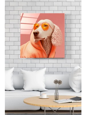 Indispensablely Köpek Portre Cam Tablo, Dekoratif Cam Tablo