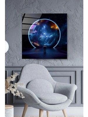 Beta Moda Hub Astronot Cam Tablo, Dekoratif Cam Tablo