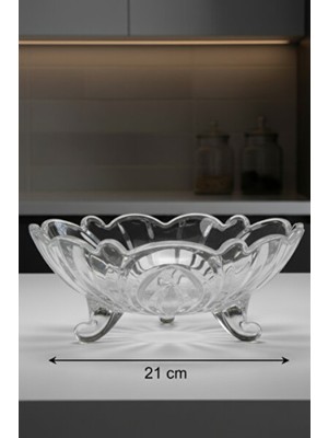 Empressco 3 Ayaklı Soga Cam Meyvelik Sunumluk 21 Cm, Şık ve Zarif Tasarım