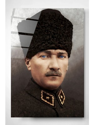 Missy Mind Dekoratif Atatürk Portresi - Yapay Zeka Tasarımlı Dekoratif Cam Tablo