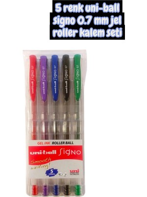 5 Renk Uni-Ball Signo 0.7 mm Jel Roller Kalem Seti