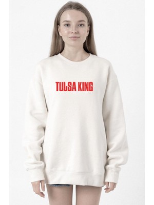 Tshirthane Tulsa King Lettern Beyaz Kadın 2ip Sweatshirt